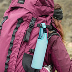 Linkidea Plastic Bottled Water Sleeve with Carry Strap Compatible with 16.9/20 Fl Oz Lifewtr, Smartwater, Portable Disposable Water Bottle Cover Holder for Outdoor, Light Blue