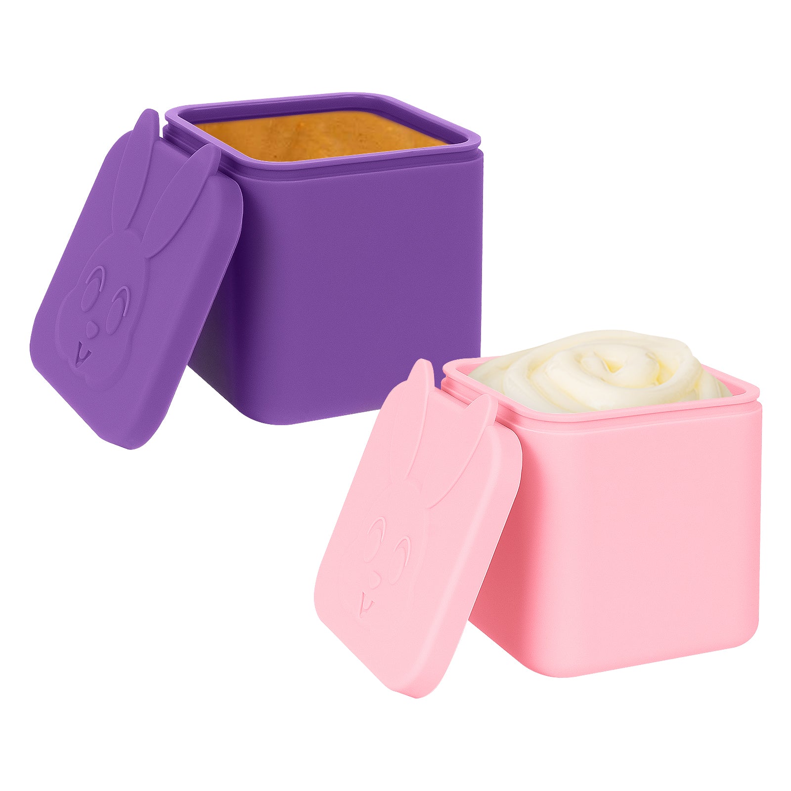 Linkidea 2 Pack Salad Dressing Container, 10.1 oz Leakproof Dips Containers To Go, Reusable Containers Ideal for Lunch Bento Box, Condiment Container with Silicone Lids, Compatible with OmieBox