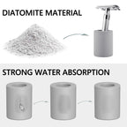 Linkidea 2 Pack Safety Razor Stand, Opening Dia 0.8" (2.2cm) Diatomite Men's Shaving Razor Holder for Bathroom Countertops, Compatible with Vikings, Merkur Double Edge Safety Razor (Grey)