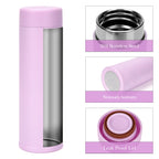 Linkidea 5oz (150ml) Mini Water Bottle, Small Vacuum Insulated Stainless Steel Travel Bottle for Hot & Cold Drinks, Thermo Flask Fit Handbag, Purse and Pocket (Purple)