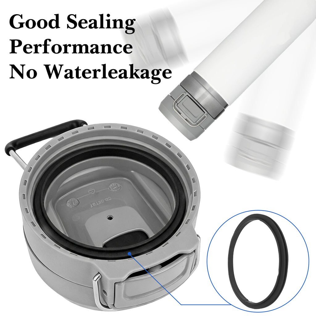 Linkidea 6 Pack Water Bottle Gasket Replacement Compatible with Stanley Quick Filp GO 24oz/36oz Waterbottle, Silicone O Ring Leak Proof Rubber Seal with Tweezer for Bottle Lid, Black