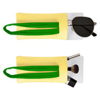 Extra Large Sunglasses Pouch Case, Vegan Leather Glasses Organizer Soft Bag Compatible with TOM FORD FT0965 FT0992 Gucci GG1105S GG1377S PR 29YS Runway (XXL, Yellow)
