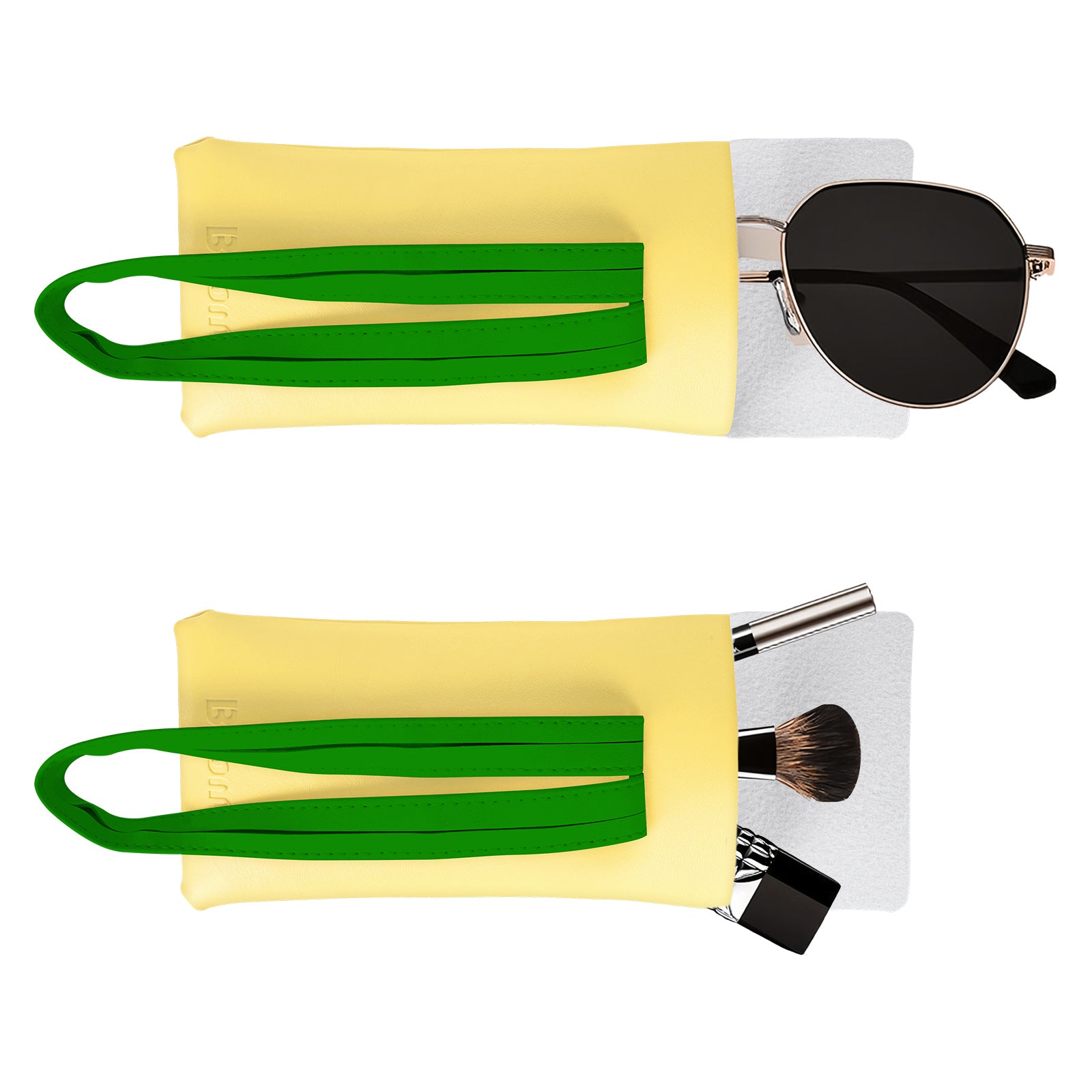 Extra Large Sunglasses Pouch Case, Vegan Leather Glasses Organizer Soft Bag Compatible with TOM FORD FT0965 FT0992 Gucci GG1105S GG1377S PR 29YS Runway (XXL, Yellow)