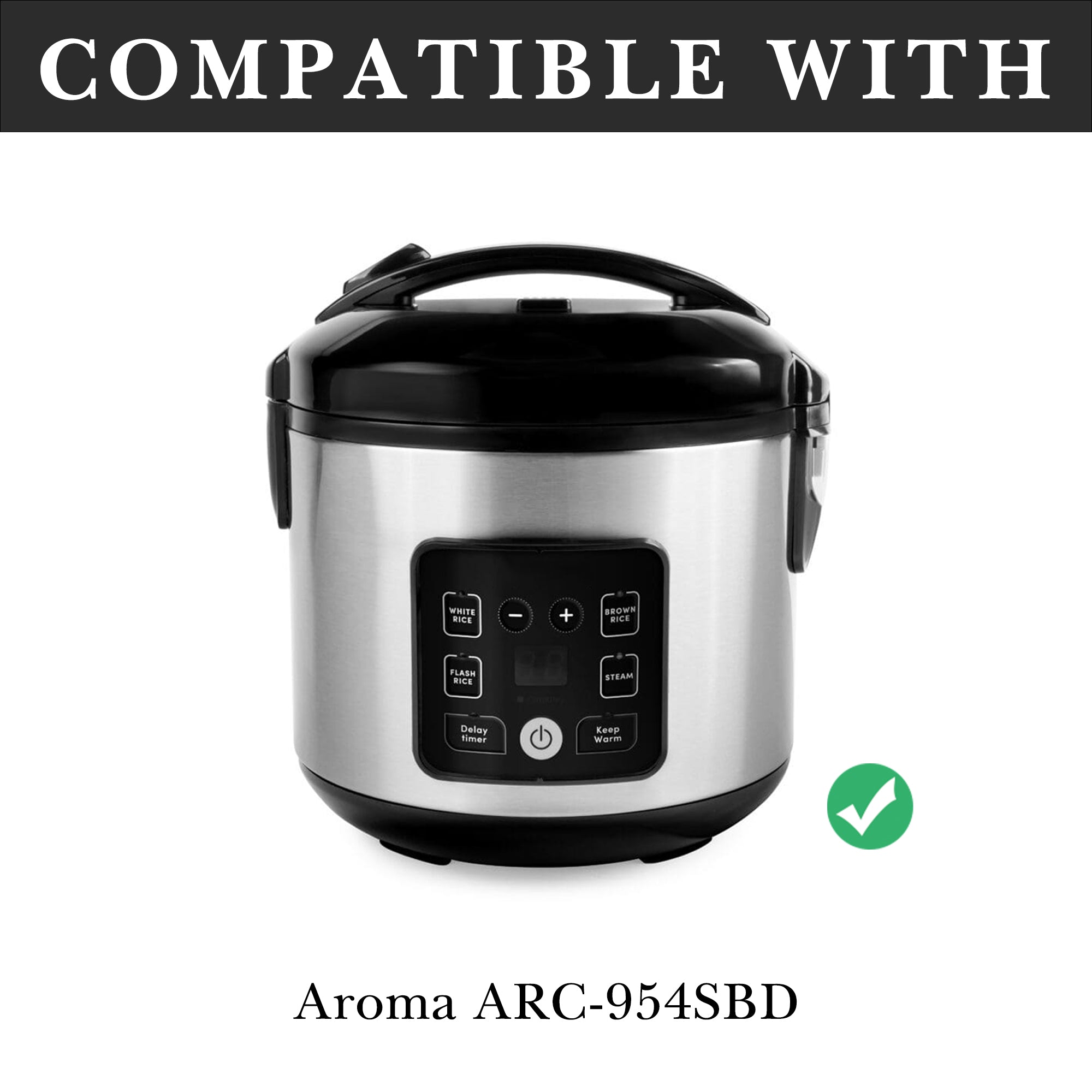 Linkidea Rice Cooker Stainless Steel Inner Pot Compatible with Aroma ARC-954SBD Dishwasher Safe, No Coating Replacement Bowl (4 Cups Uncooked)