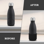 Linkidea 2 Pack Water Bottle Boot Compatible with 9oz/12oz/17oz S ORIGINAL, BJPKPK, MIRA Cascade Cola Shaped Bottles, Neoprene Bottle Bottom Bumper Protector (Black)