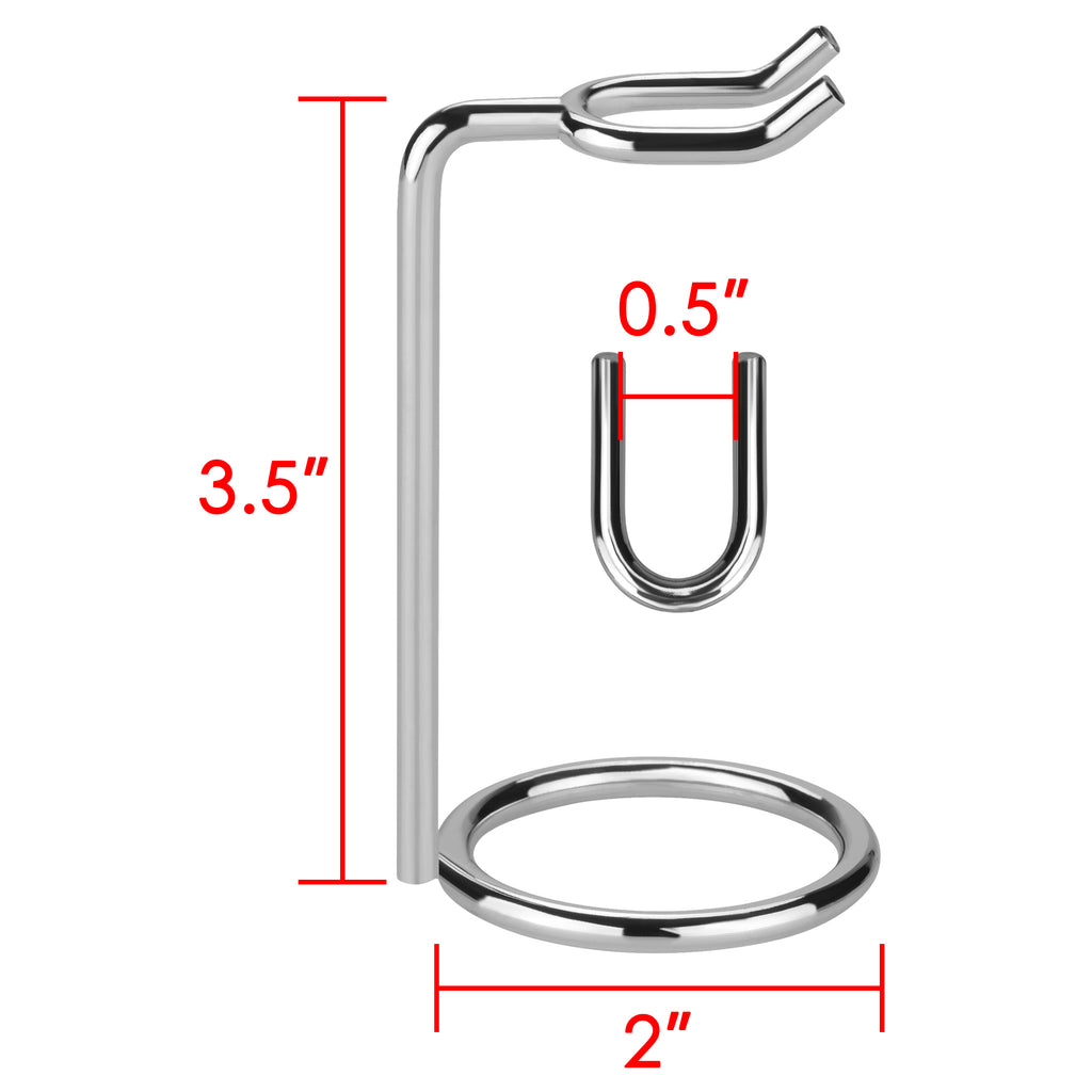 Linkidea Short Handle Safety Razor Stand, Stainless Steel Shaving Razor Holder, Deluxe Men's Travel Shaver Stand, ONLY Compatible with Razor Handle Less Than 3.5'' (Silver/Polished Chrome)