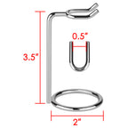 Linkidea Short Handle Safety Razor Stand, Stainless Steel Shaving Razor Holder, Deluxe Men's Travel Shaver Stand, ONLY Compatible with Razor Handle Less Than 3.5'' (Silver/Polished Chrome)