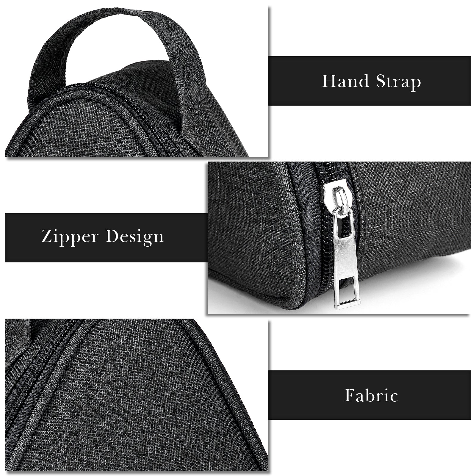 Linkidea Mini Reusable Snack Bags, Leakproof Insulated Snacks Storage Bag for Fruit, Compact Outdoors Lunch Box (Black)