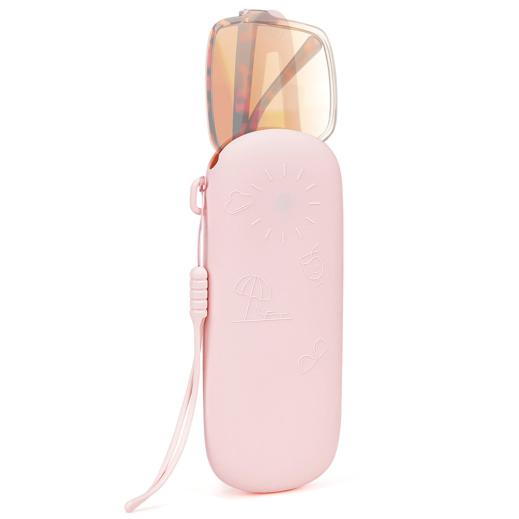 Extra Large Sunglasses Pouch Case, Silicone Oversized Sun Glasses Organizer Soft Bag Compatible with Gucci GG0595S GG0875S GG0351S GG1087S Versace VE4395 (XXL, Pink)