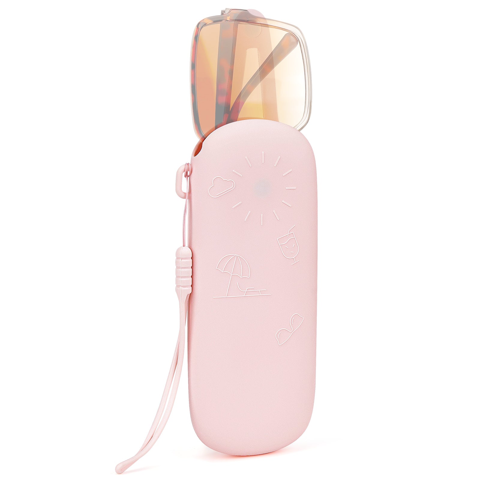 Extra Large Sunglasses Pouch Case, Silicone Oversized Sun Glasses Organizer Soft Bag Compatible with Gucci GG0595S GG0875S GG0351S GG1087S Versace VE4395 (XXL, Pink)