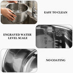 Linkidea 304 Stainless Steel Replacement Inner Pot Compatible with Aroma ARC-300SB Rice Cooker, Fagor LUX LCD 4 Qt & Elite Bistro EPC-445 Pressure Cookers, No Coating, Dishwasher Safe