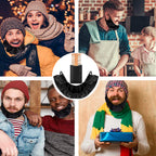 Linkidea 4 Pack Beard Bandana and Facial Beard Comb, XL Size Men Beard Guard Cover, Bedtime Beard Bib Apron Bonnet (Black)