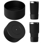 Linkidea Water Bottle Boot Compatible with YETI Rambler Travel Mug 20oz/30oz, Tumbler 20oz/30oz, Silicone Anti-Slip Water Bottle Bottom Sleeve Cover Protector (Black / 2 Pack)
