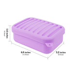 Linkidea Silicone Travel Soap Storage Box, Compact Bar Soap Holder with Drainage Layer, Shatterproof Better Storage, Suitable for Bathroom, Gym (Purple)