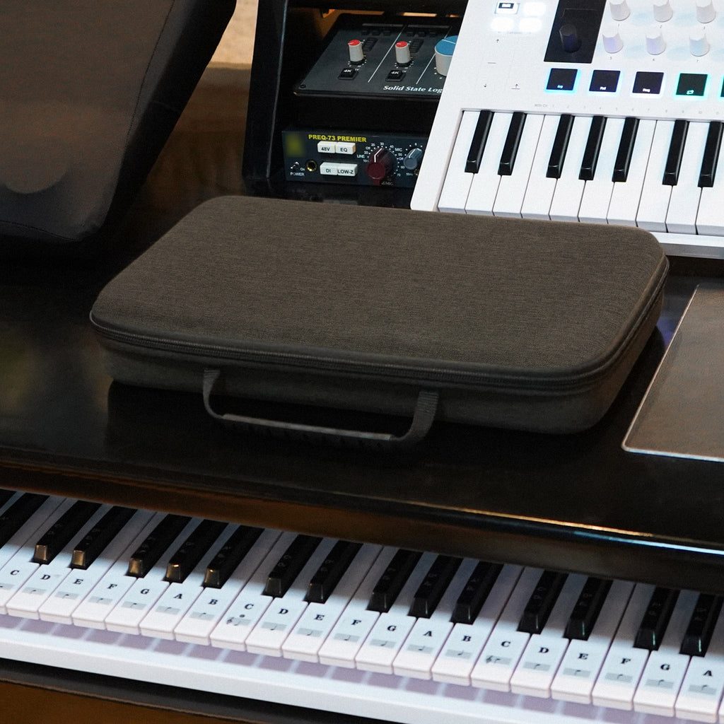 Linkidea Hardshell Case Compatible with Akai Professional MPK Mini MK3 - 25-Key Ultra-Portable USB MIDI Drum Pad and Keyboard Controller Protective Cover (Dark Grey)