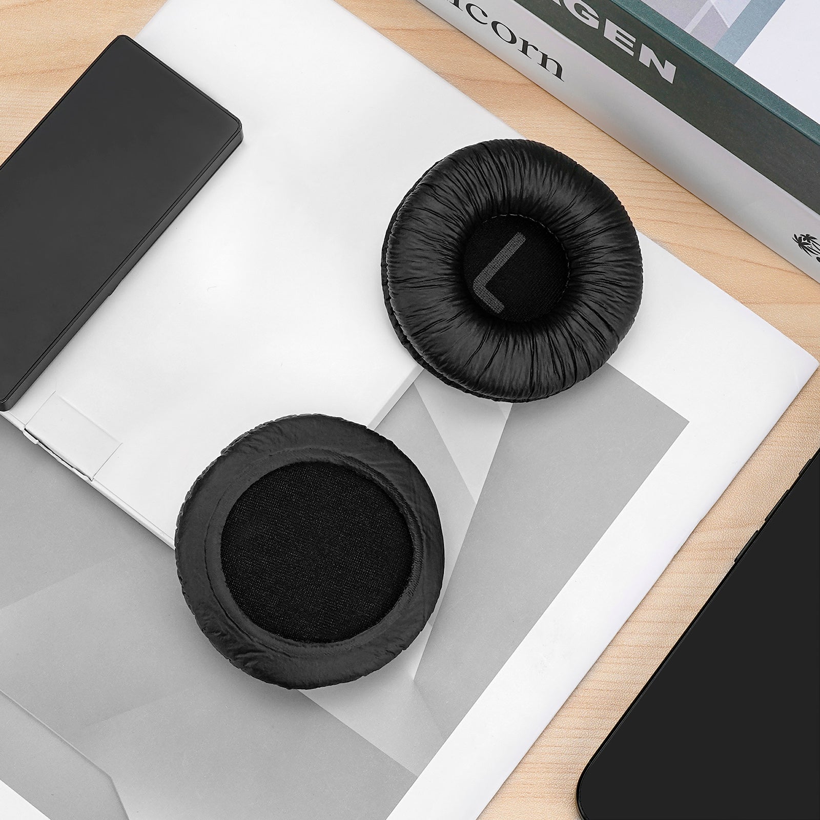 Linkidea Replacement Ear Pads for JBL JR300, JR300BT, T450BT, T500BT, Tune 500, Tune 500BT, Tune 510BT Headphones Ear Cushions (Leatherette / Black)