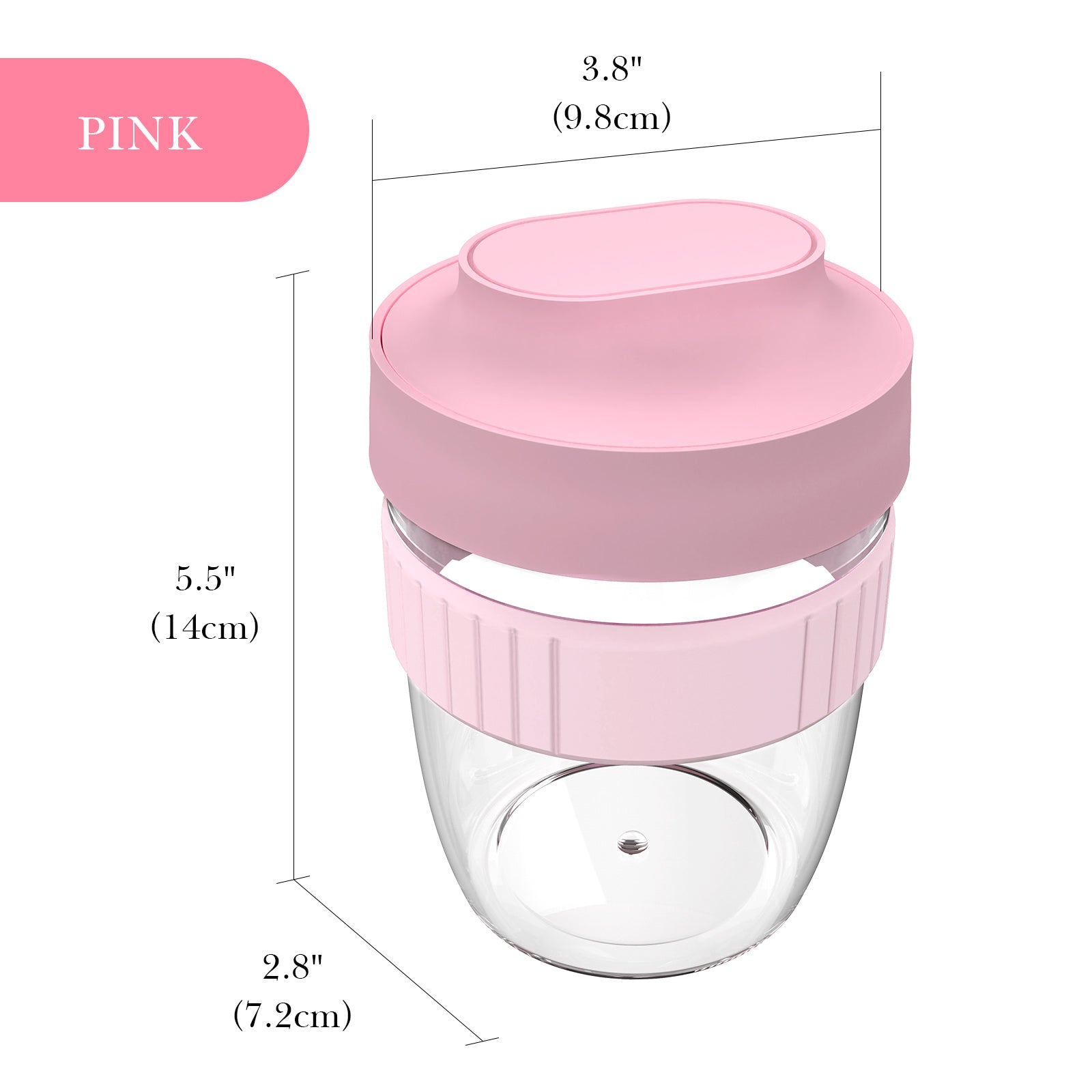 Linkidea Overnight Oats Containers with Lids, 19.2 oz Airtight Plastic Yogurt Cups with Spoons and Lids, Portable Overnight Oat Container for Milk, Cereal, Fruit, Yogurt, Fits Work/Picnic (Pink)