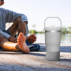 Linkidea 2 Pack Water Bottle Boot Compatible with Stanley Quencher H2.0 20oz/30oz/40oz, IceFlow Flip 20oz/30oz, Silicone Water Bottle Bottom Sleeve Cover Bumper Protector (Gray)