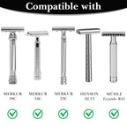 Linkidea Safety Razor Head Vegan Leather Cover, Double Edge Safety Razor Cover for Travel, Butterfly Razor Shaving Accessories Compatible with Merkur 38C, 34C, 23C, Henson AL13 (Brown)