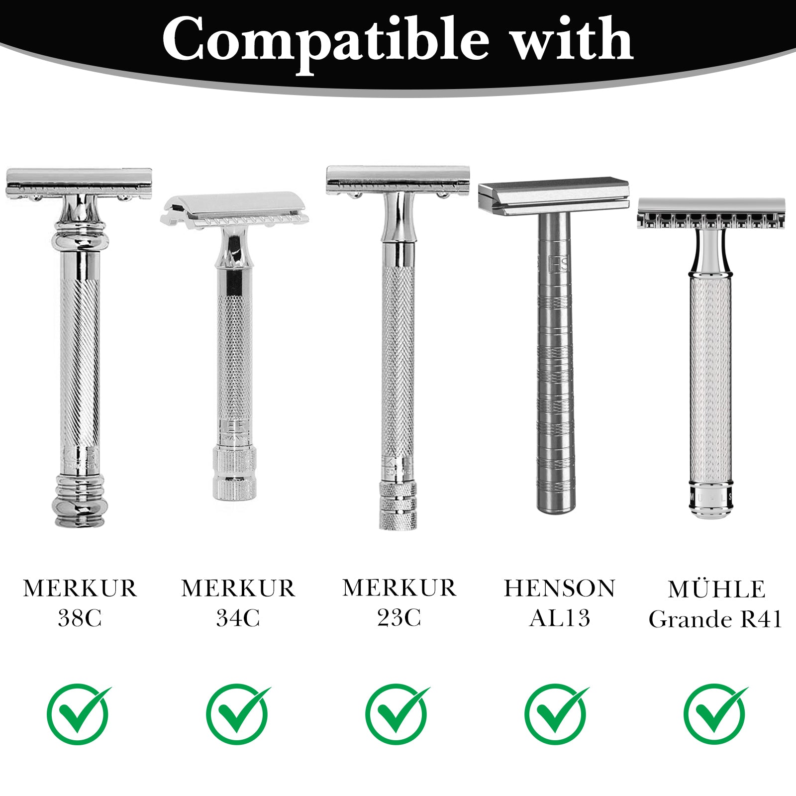 Linkidea Safety Razor Head Vegan Leather Cover, Double Edge Safety Razor Cover for Travel, Butterfly Razor Shaving Accessories Compatible with Merkur 38C, 34C, 23C, Henson AL13 (Brown)