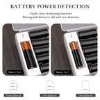 Linkidea 2 Pack Battery Organizer Case with Tester, Portable Holder for 20 AA and 22 AAA Cells, Durable Plastic Storage Box for Travel and Home Use, White