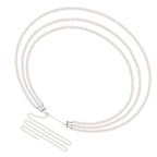 Plus Size Chain Belt for Women, 3 Layers White Pearl Waist Chains, Extra Large Body Chain, 33.4-59 Inch Adjustable Chunky Belt Chain