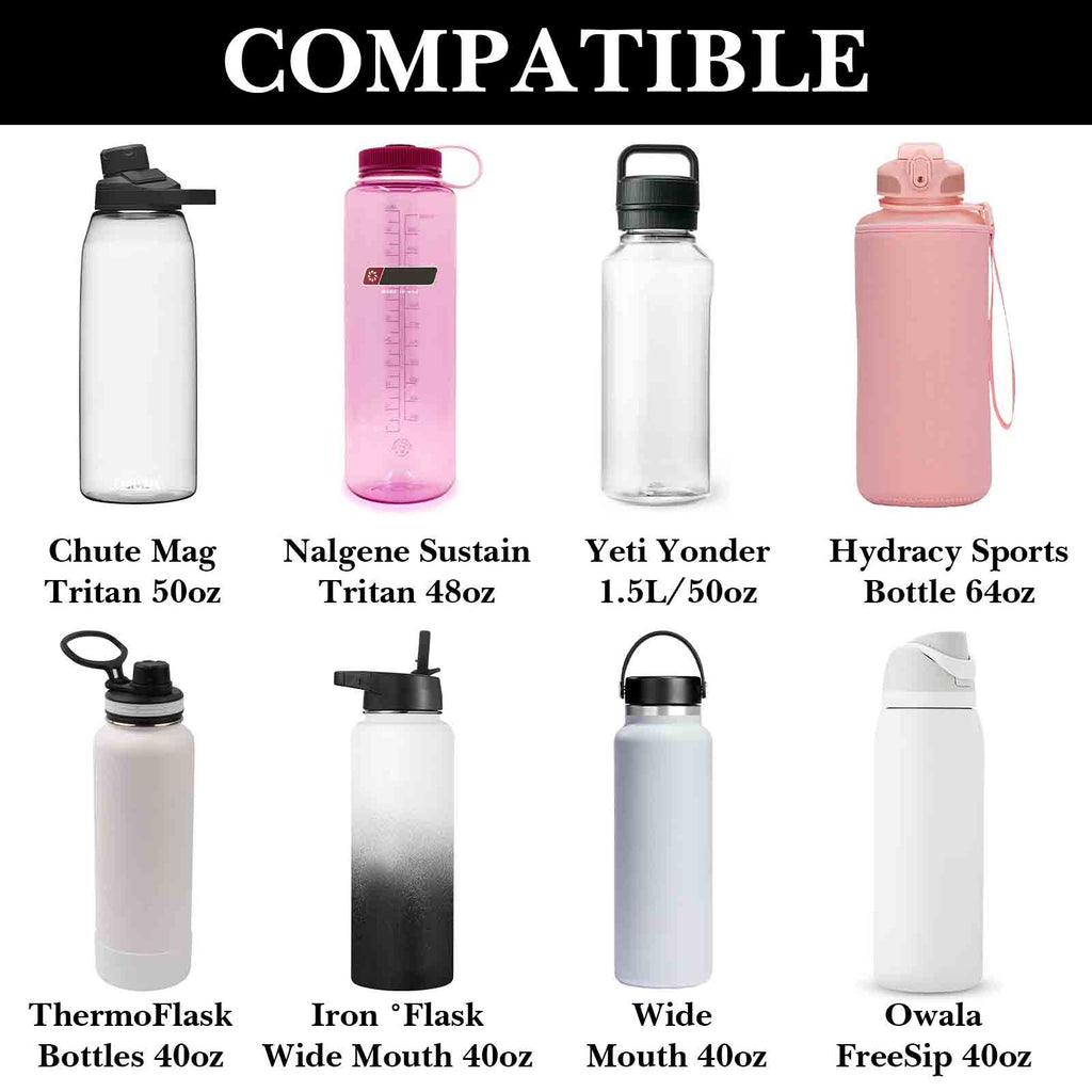 Linkidea Water Bottle Carrier with Strap Compatible with Nalgene Sustain Tritan 48oz, CamelBak, Thick Sports Waterbottle Sling Bag Holder, Shoulder Strap with Phone Pocket, Black