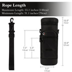 Linkidea Water Bottle Carrier with Strap Compatible with Nalgene Sustain Tritan 48oz, CamelBak, Thick Sports Waterbottle Sling Bag Holder, Shoulder Strap with Phone Pocket, Black