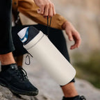 Linkidea Water Bottle Carrier with Shoulder Strap Compatible with Owala FreeSip Bottle 32oz/40oz, Neoprene Waterbottle Sling Bag Holder, Off White