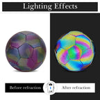 Linkidea Reflective Soccer Ball, Size 4 Training Soccer Ball, High Visibility Under Light for Night & Low-Light Practice, Soft Touch Cover for Outdoor Use