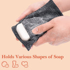 Linkidea 5 Pack Soap Saver Pouch with Hand Loop, Exfoliating Mesh Body Sponge Scrubber, Soap Bar Foaming Lather Pocket for Shower Bath