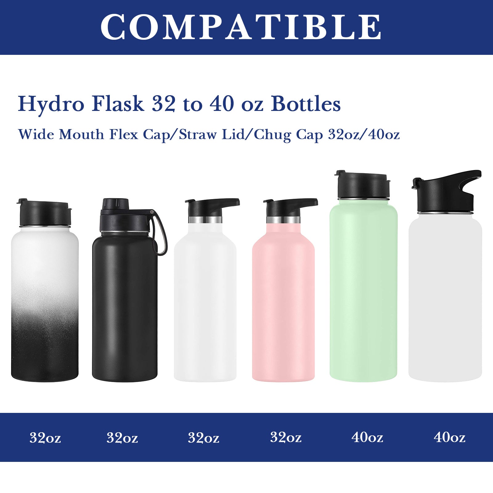 Linkidea Water Bottle Boot Compatible with IRON °FLASK Wide Mouth 32oz/40oz, Narrow Mouth 32oz, Silicone Bottle Bottom Sleeve Cover Protector, Bottle Bumper (Cobalt / 2 Pack)