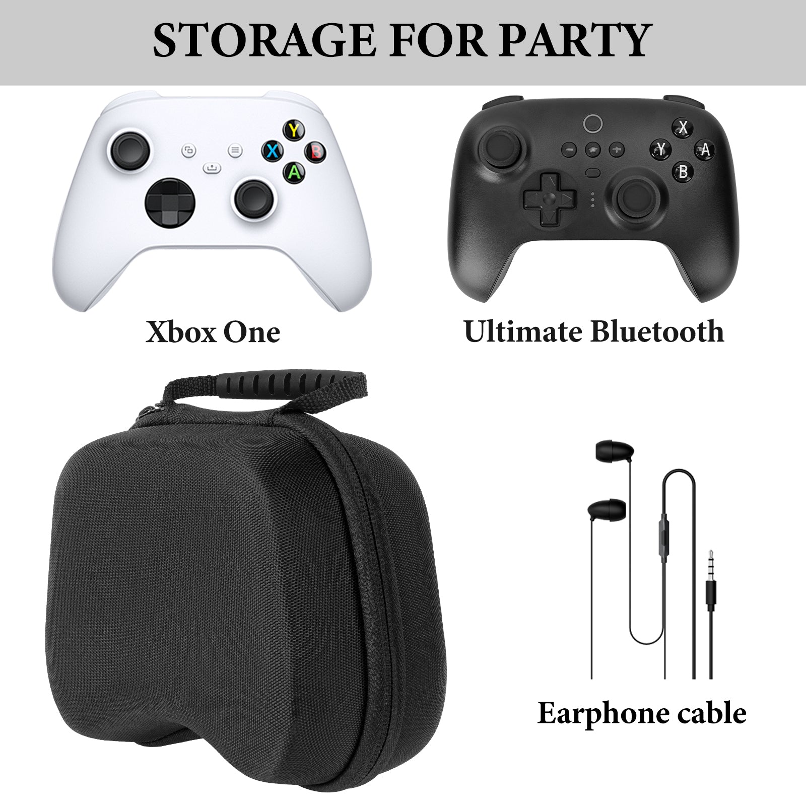 Linkidea Travel Controller Case Compatible with PS4 controller, Xbox Series X/S One, Nintendo Switch Pro, Gaming Accessories, Game Protective Hard Shell Storage Case.