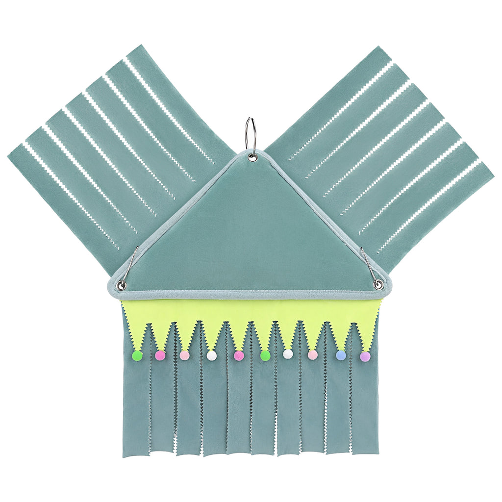 Corner Fleece Hideout Hammock for Small Animals, Cozy Hanging Cage Bed with Tassel Curtain, Soft Habitat Shelter with 3 Metal Hooks for Guinea Pigs, Rabbits, Rats, Ferrets, Chinchillas