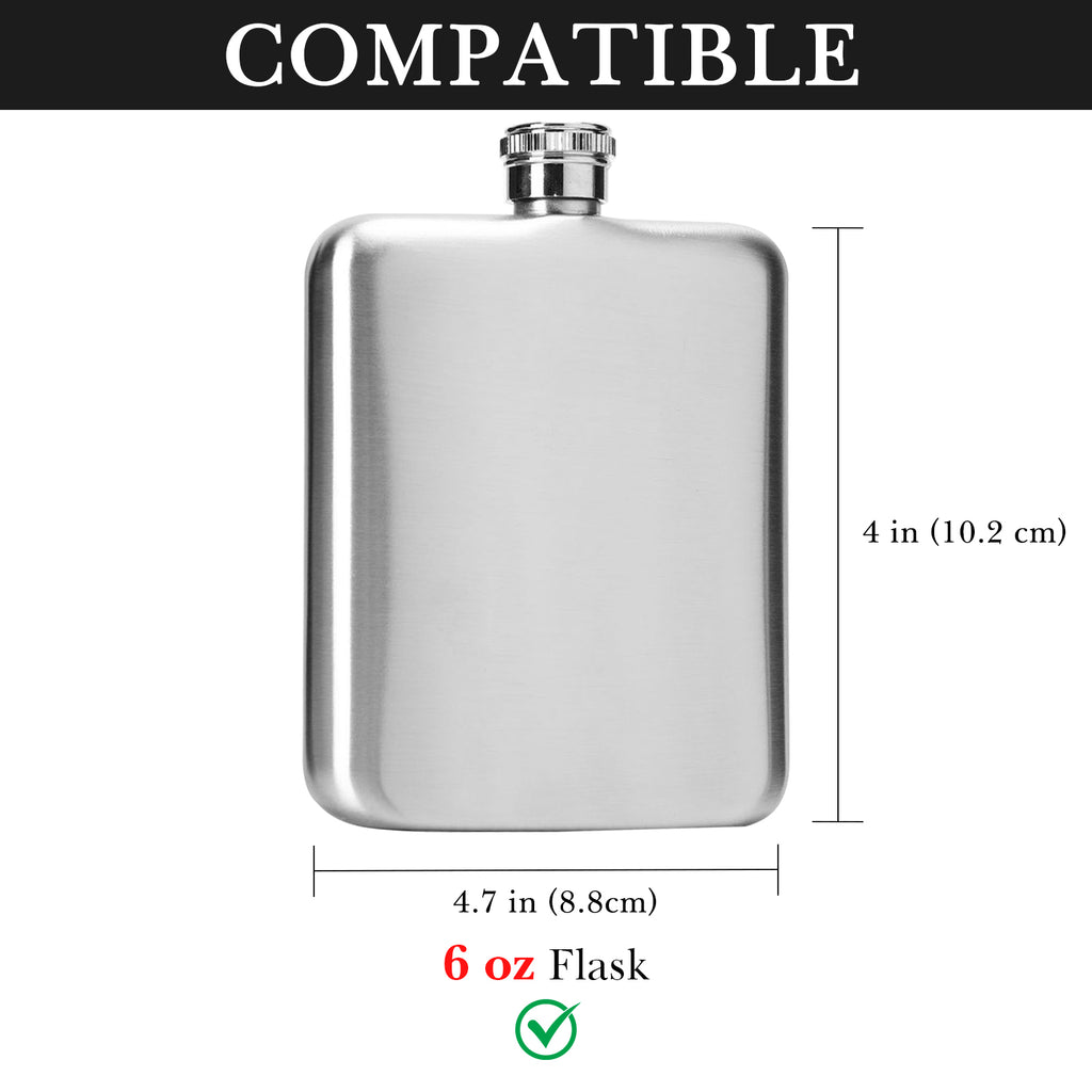 Linkidea Leather Lightweight Flask Case, Portable Belt Pouch Compatible with 6 oz Hip Flask, Travel Accessory for Men (Black / Case Only)