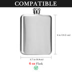 Linkidea Leather Lightweight Flask Case, Portable Belt Pouch Compatible with 6 oz Hip Flask, Travel Accessory for Men (Black / Case Only)