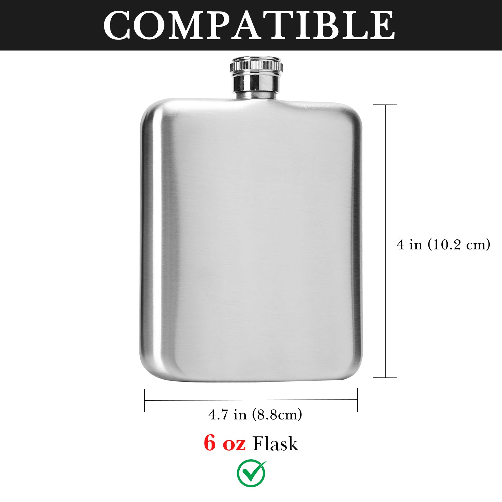 Linkidea Leather Lightweight Flask Case, Portable Belt Pouch Compatible with 6 oz Hip Flask, Travel Accessory for Men (Black / Case Only)