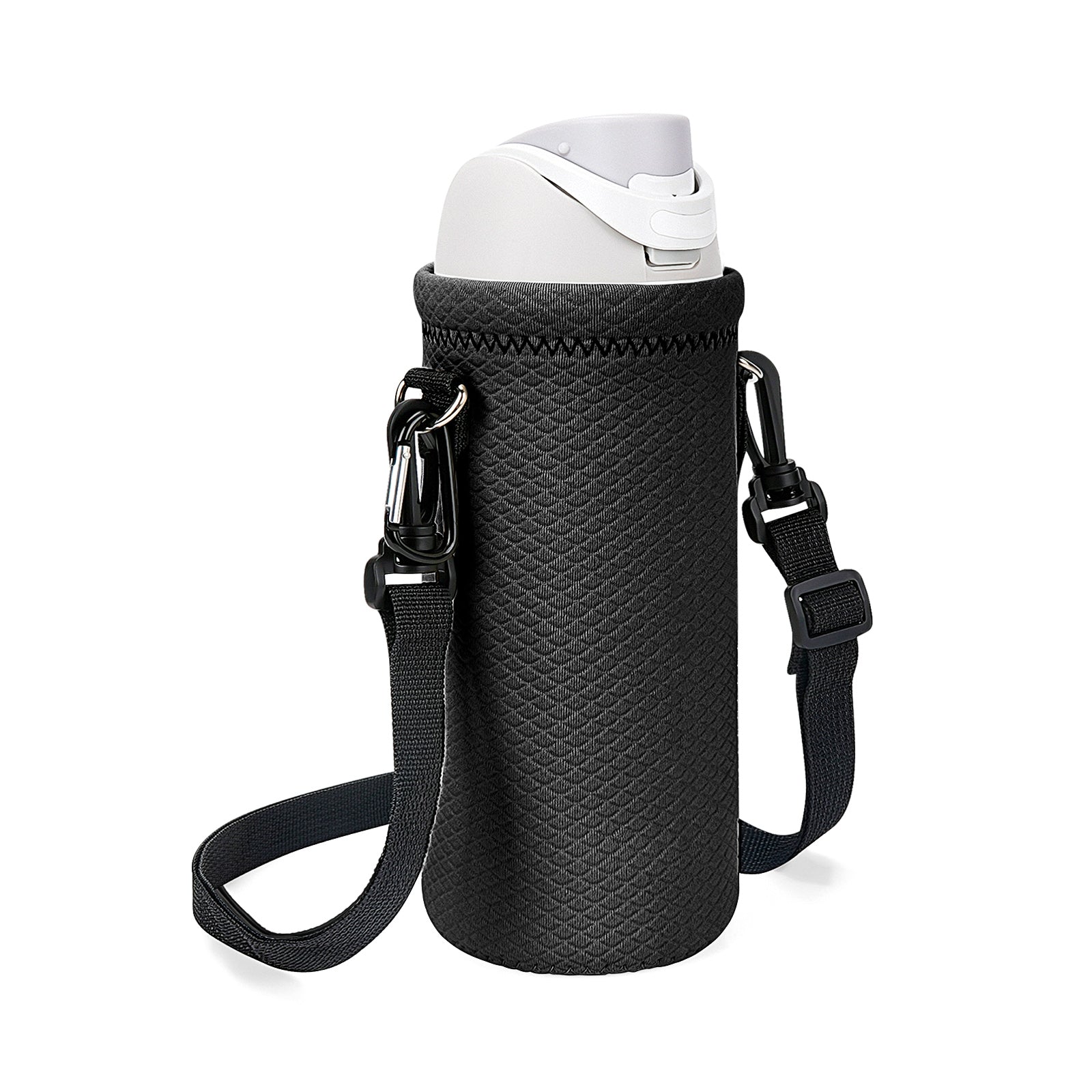 Linkidea Water Bottle Carrier with Strap Compatible with Kids FreeSip 16oz, Owala FreeSip Tritan 25oz, Neoprene Waterbottle Sling Bag Holder, Shoulder Strap, Black
