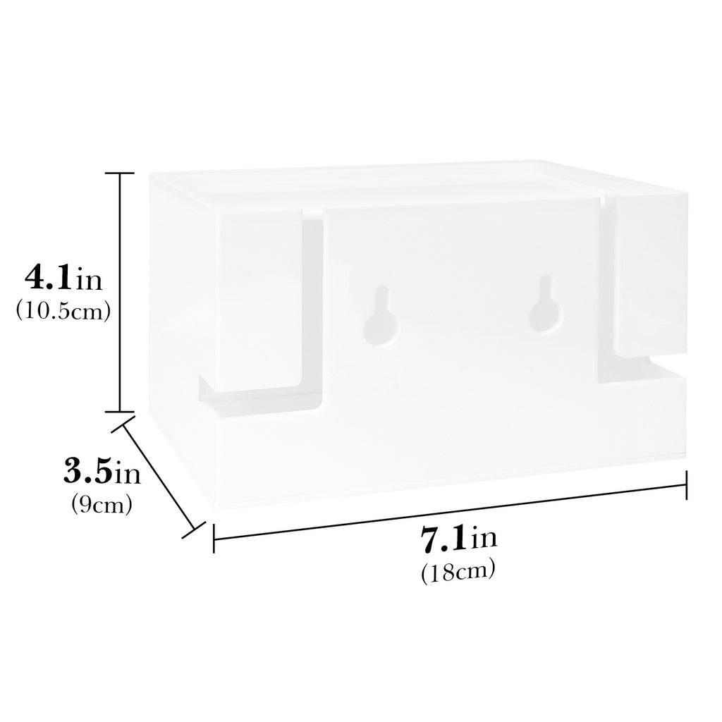 Linkidea Bathroom Electric Toothbrush and Razor Cable Organizer Box, Vanity Hide Cord Organizer, Charger and Power Strip Storage Box, Keep Outlet Clutter Free and Clean (White)