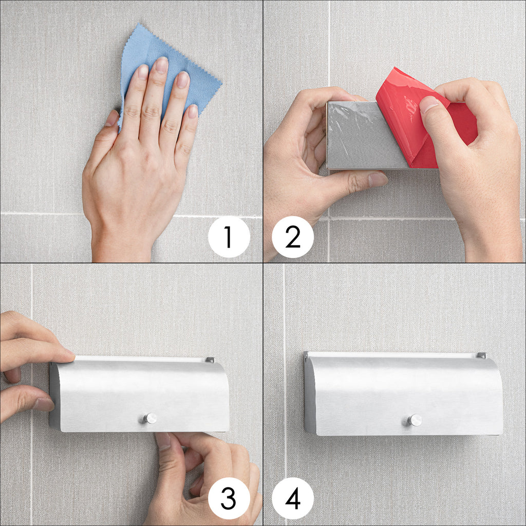 Linkidea Wall Mount Toothbrush Holder with Cover for Bathroom, Shower, Stainless Steel Self Adhesive Wallmount 6 Slots Tooth Brush Hanger