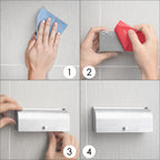 Linkidea Wall Mount Toothbrush Holder with Cover for Bathroom, Shower, Stainless Steel Self Adhesive Wallmount 6 Slots Tooth Brush Hanger