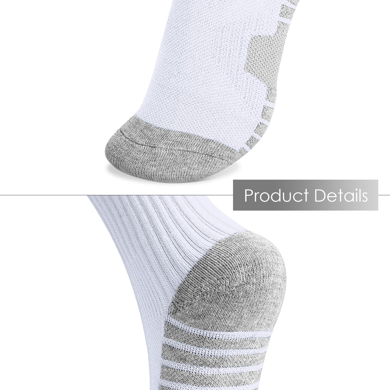 Linkidea Kids Soccer Socks with Shin Guards, 2 Pairs Breathable Knee High Socks with Lightweight Shin Pads, Long Sleeve Cushion Socks for Child 7-9 Years Over the Calf Soccer Socks (White&Red, M)