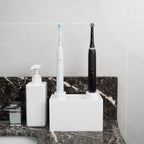 Linkidea Bathroom Electric Toothbrush and Razor Cable Organizer Box, Vanity Hide Cord Organizer, Charger and Power Strip Storage Box, Keep Outlet Clutter Free and Clean (White)