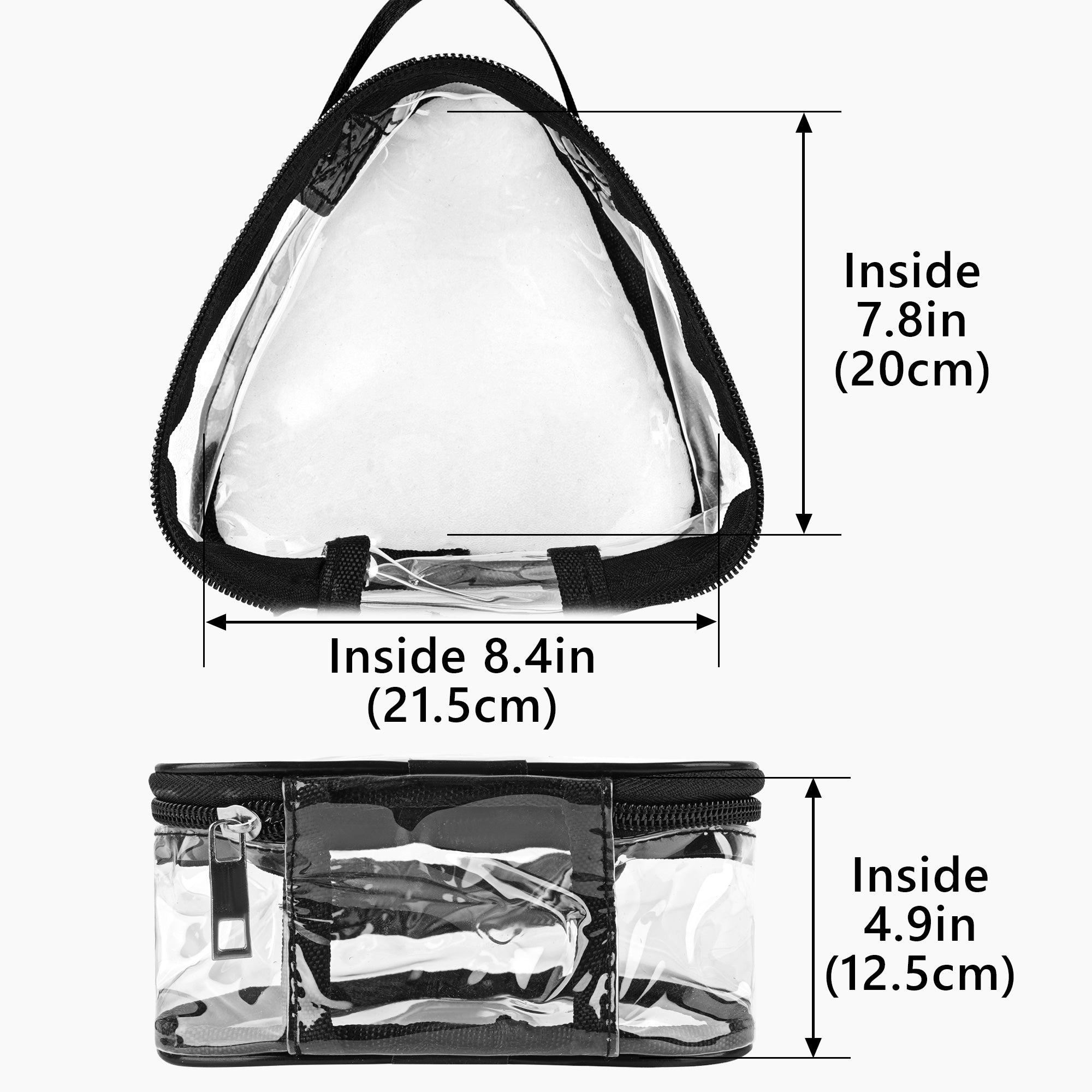 Linkidea Reusable Snack Bag, Large Capacity Insulated Snacks Storage Bag for Fruit, Travel Leak-proof Lunch Box Fits Picnic, Work, Use (Transparent)
