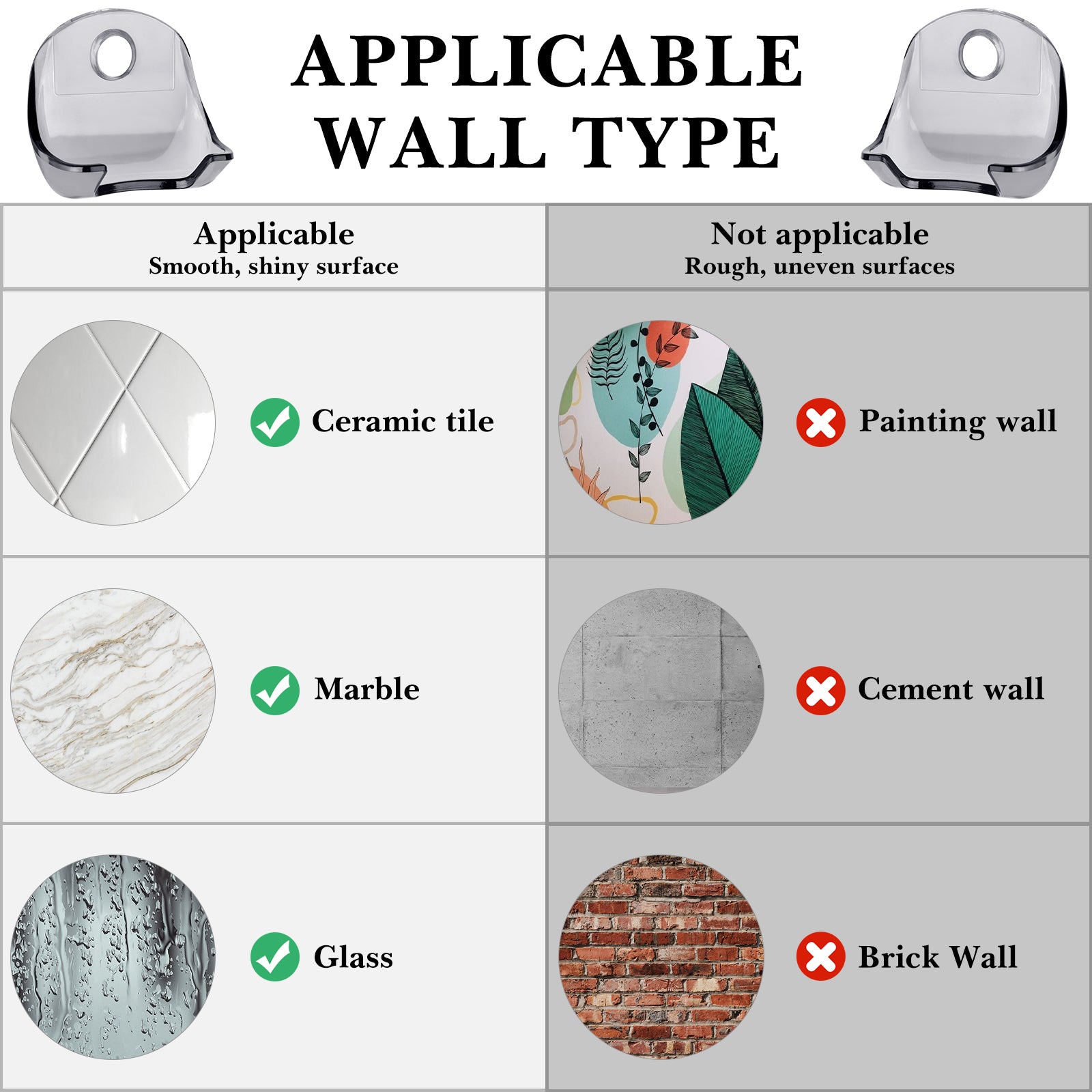 Linkidea 2 Pack Razor Holder Self Adhesive, Shower Wall Mount Hook Bathroom Organizer, No Drilling Storage for Gillette Venus, Fusion 5 Proshield, Mach3 (Grey)