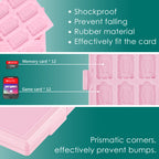 Linkidea Game Card Case Compatible with Nintendo Switch NX, NS, Hard Shell Protective Storage Carrying Box with 12 Card Slots and Micro SD Card Holder (Pink)
