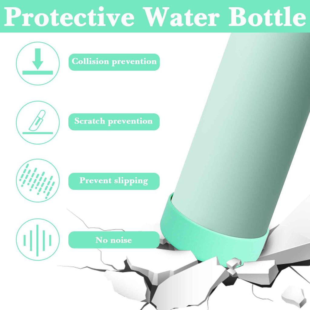 Linkidea 2 Pack Water Bottle Boot Compatible with YETI Rambler Bottle 26oz, Yonder 34oz, Silicone Anti-Slip Bottle Bottom Sleeve Bumper Protector (Light Green)