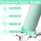 Linkidea 2 Pack Water Bottle Boot Compatible with YETI Rambler Bottle 26oz, Yonder 34oz, Silicone Anti-Slip Bottle Bottom Sleeve Bumper Protector (Light Green)