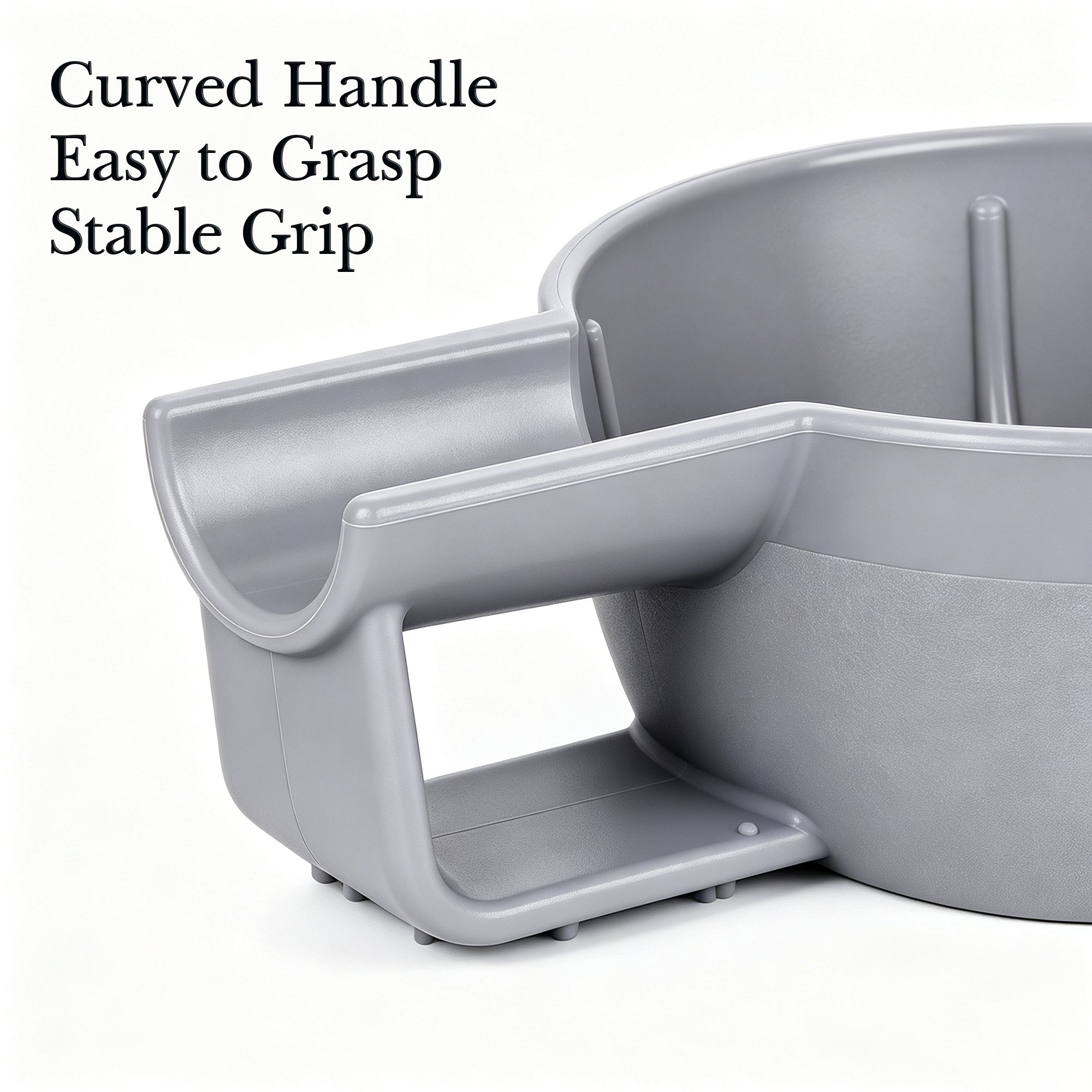 Linkidea Plastic Shaving Soap Bowl with Non-slip Handle, Wide Mouth, Large Capacity, Easier to Lather Ridges, Wet Razor Shave Cream Bowl for Men (Grey)