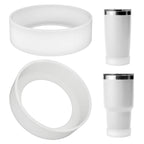 Linkidea 2 Pack Water Bottle Boot Compatible with YETI Tumbler 20oz/30oz, Travel Mug 20oz/30oz, Silicone Anti-Slip Waterbottle Bottom Sleeve Cover Protector (Clear White)